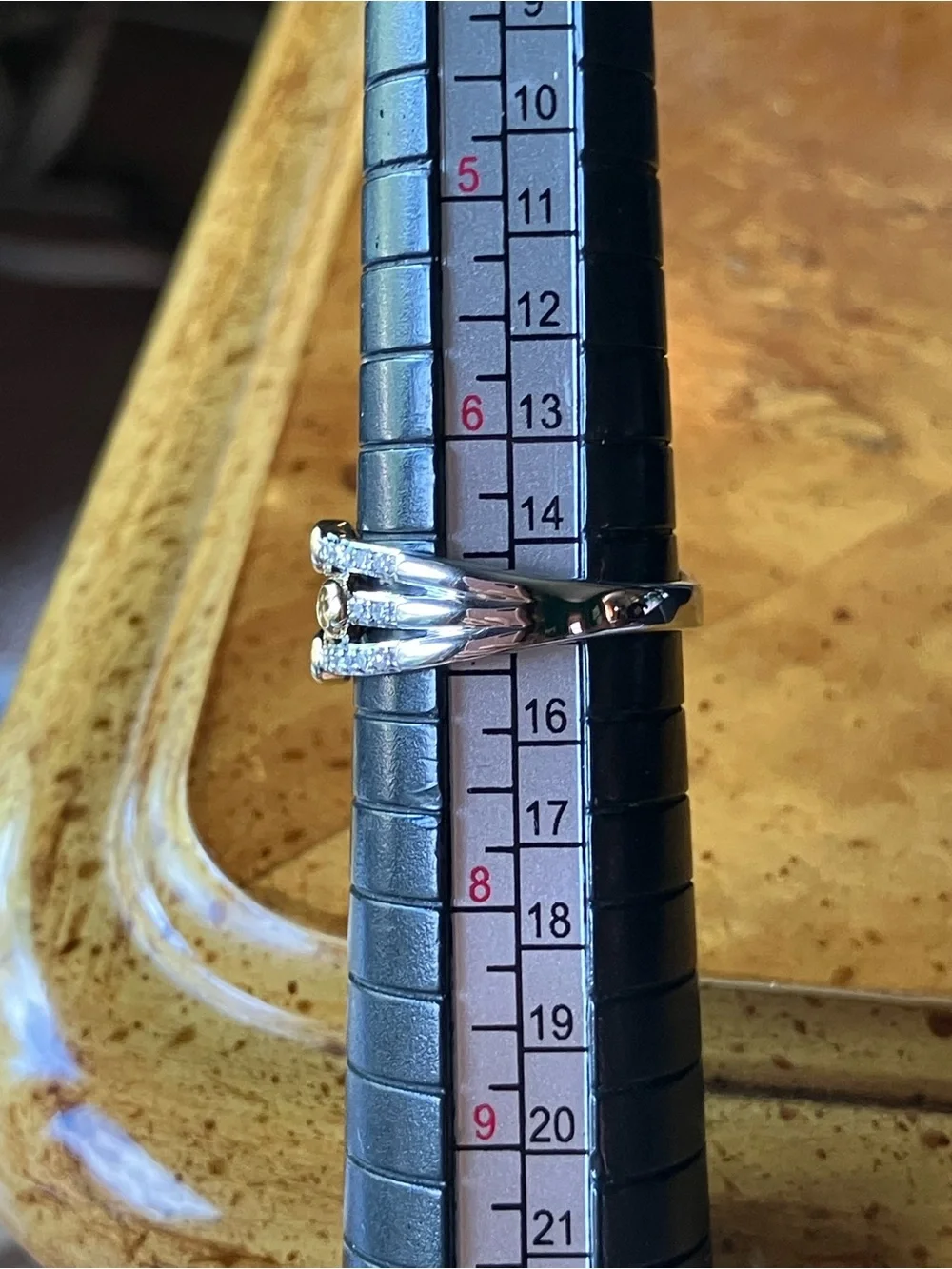 Lab Grown Yellow and White Diamond Ring Size 6.75